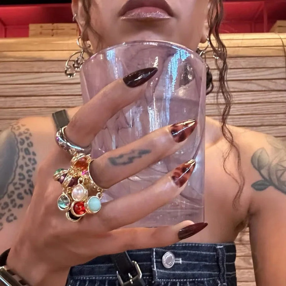 Firona Natural Stones Multicolor Fringe Ring - Picture 17 of 17